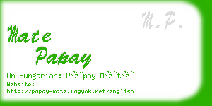 mate papay business card